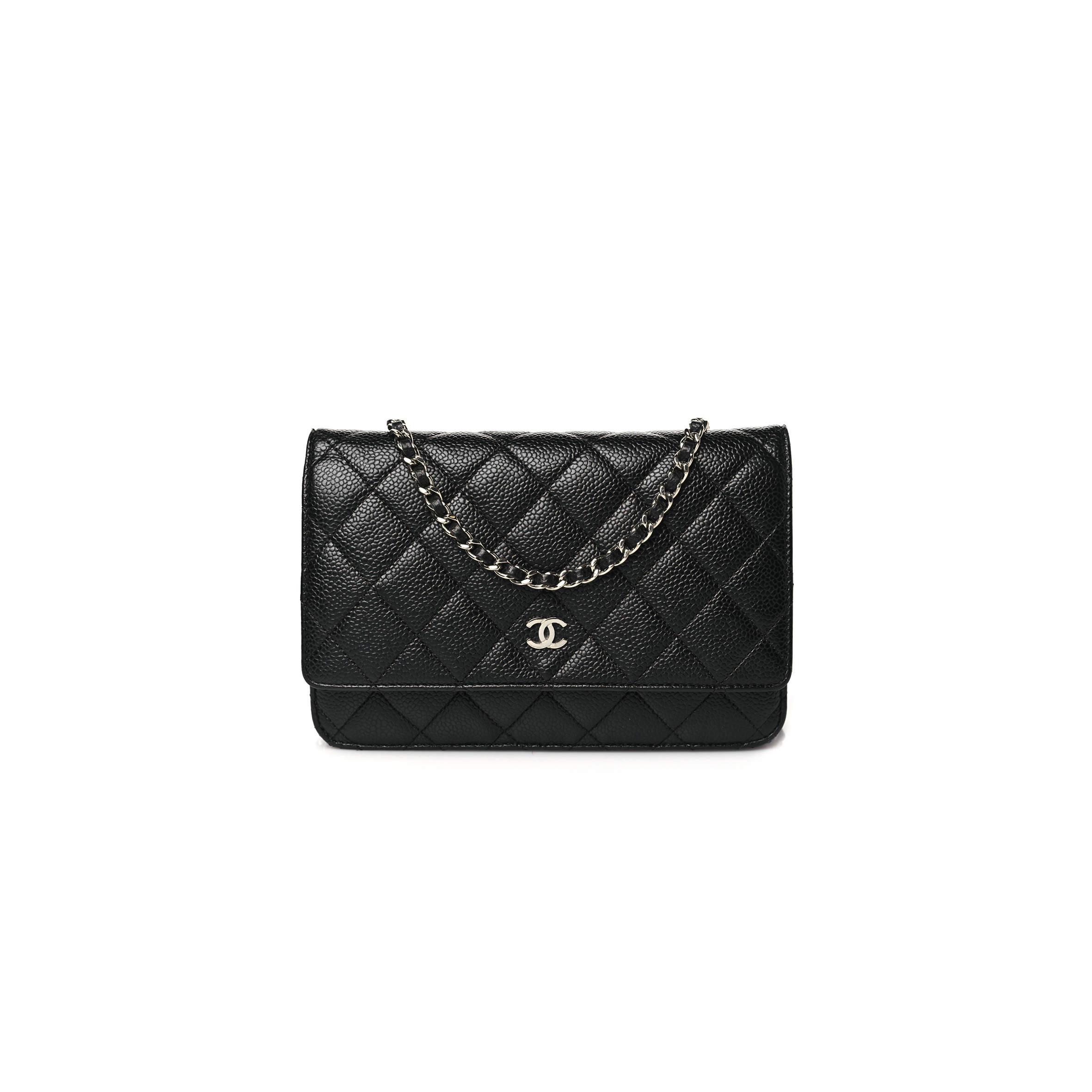 Ch*el classic wallet on chain silver hardware ap0250 y01480 c3906 （19.2*12.3*3.5cm）